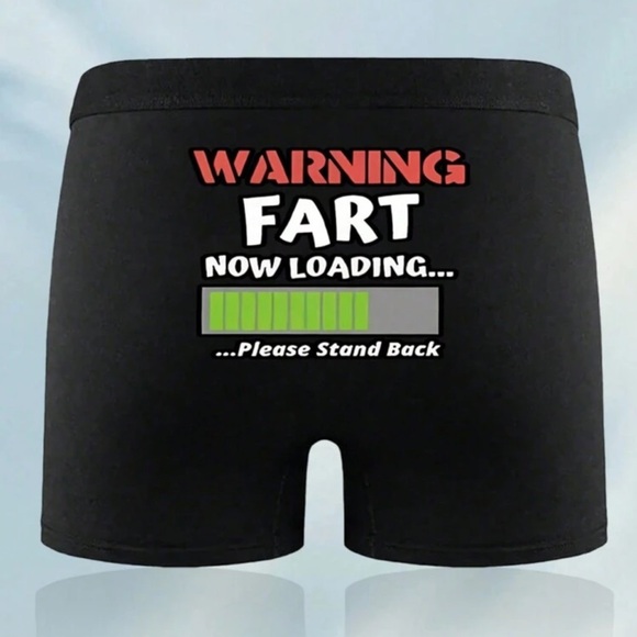 🪷 “Warning Fart Now Loading … Please Stand Back” Funny Men’s Boxer Briefs - Picture 3 of 6